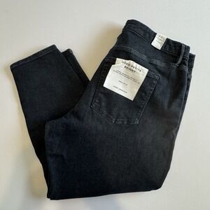 Good American x Calik Denim Jeans Womens 20-26 Deep Blue Mid-Rise Skinny‎ Jeans